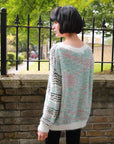 Stripe Mix yard oversize Jumper (White)