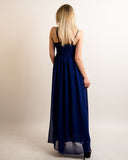 Pleated Bust & Sweetheart Neckline Maxi Dress (ROYAL BLUE)