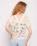 Floral Crochet Lace Top (WHITE)
