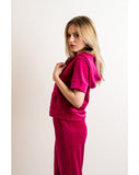 Velour Tracksuits with short sleeves (HOT PINK)
