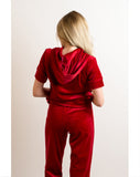 Velour Tracksuits with short sleeves (RED)