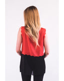 Scallop edge Chiffon Vest (RED)