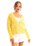 Plain color fine knit cardigan