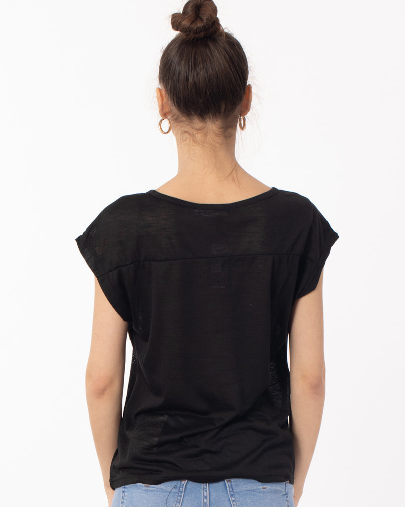 Embellished T-shirt (BLACK)