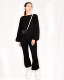 Knitted Loungewear Set In Black | Jumper and Trousers