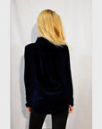 Plain Color Chiffon Shirt with Front Pocket (Black)