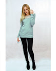 Crochet Collar plain green color Jumper