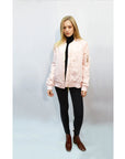 Pink Bomber Jacket with Quilt Lining