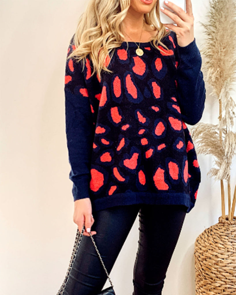 Animal Leopard Print Oversize Jumper