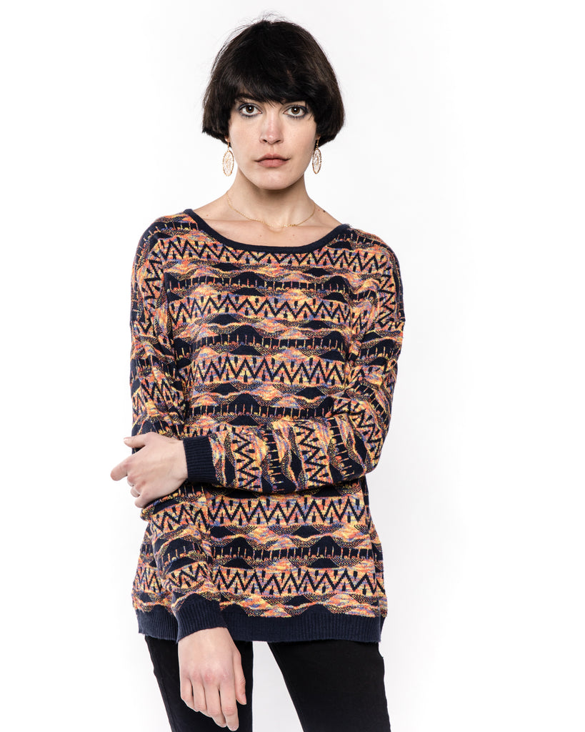 Multi color navy knit jumper