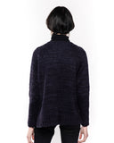 Navy color Cable Knitted Front Pockets Cardigan