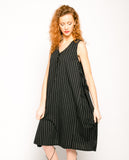 Stripe print cotton oversize dress