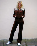 Velour Tracksuits With Hoody (Brown Color)