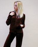 Velour Tracksuits With Hoody (Brown Color)