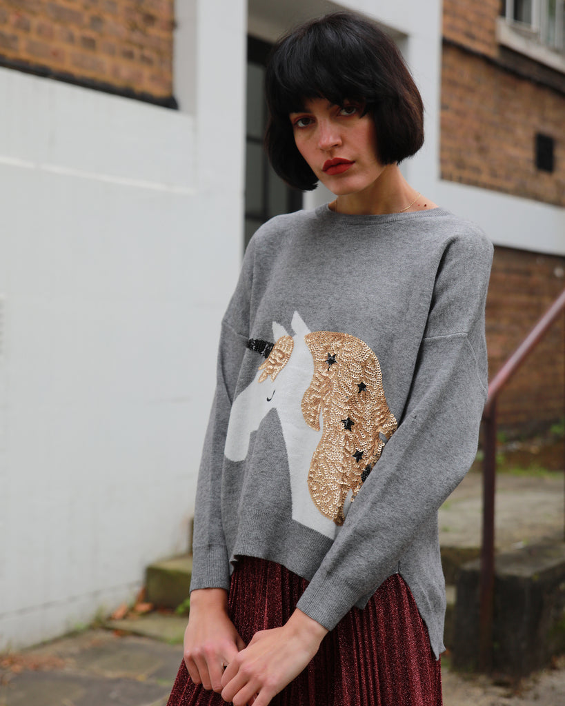 UNICORN HORSE sequin embellished Jumper