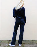 Velour Tracksuits With Hoody  (Navy Color)