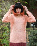 Orange All over Sequins with Hood Knitwear Jumper