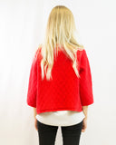 Three quarters sleeves Knitted Cardigan (RED)