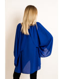 Chiffon Long Sleeves Cape/Top(ROYAL BLUE)